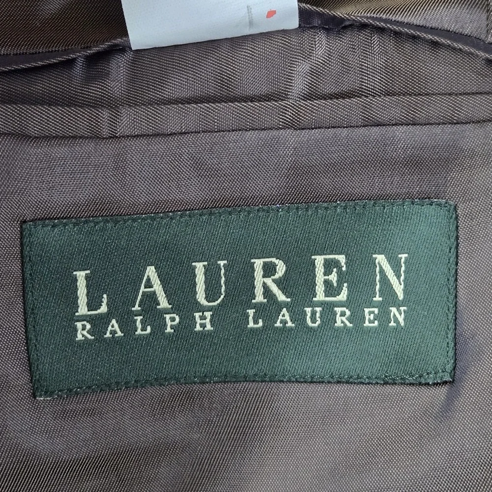 VINTAGE Lauren Ralph‎ Men Blazer 46L Brown Wool Houndstooth 2 Button 90s